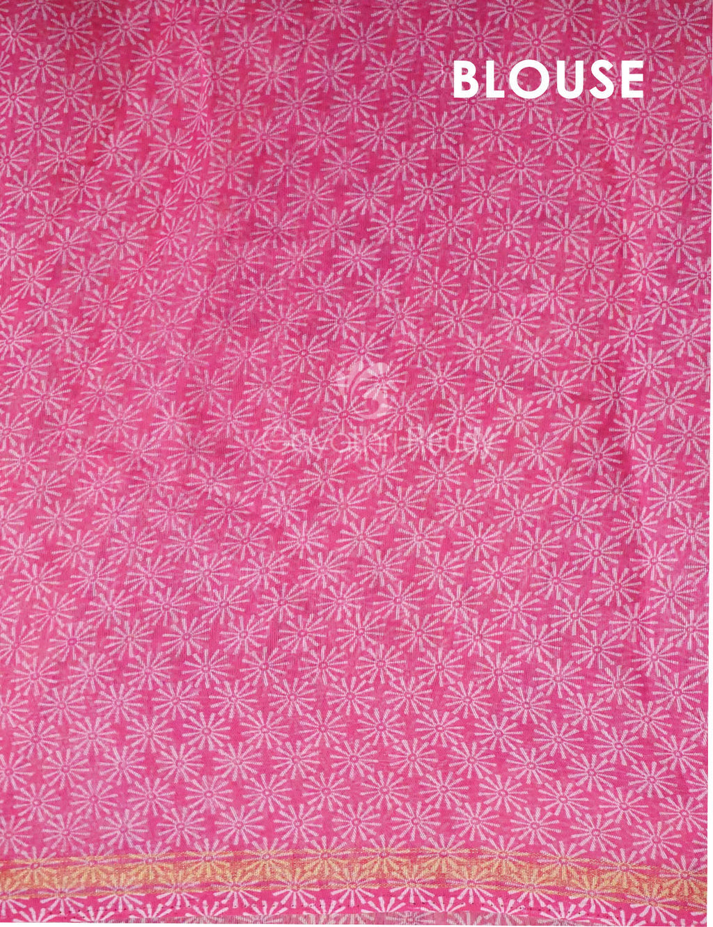Neon Pink Printed Semi Chanderi Saree By Gayathri Reddy Designer Studio