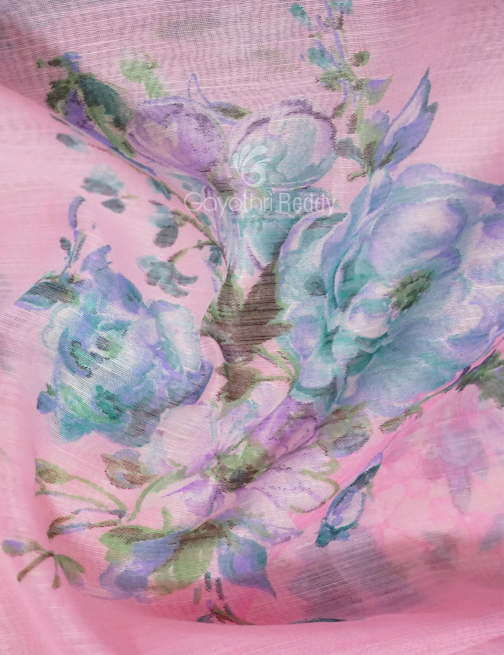 Shades of Baby Pink Colour Printed Semi Chanderi Saree By Gayathri Reddy Designer Studio