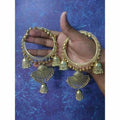 MS Fashion India Gold Color Bridal Bangles With Pearls And Jhumkas