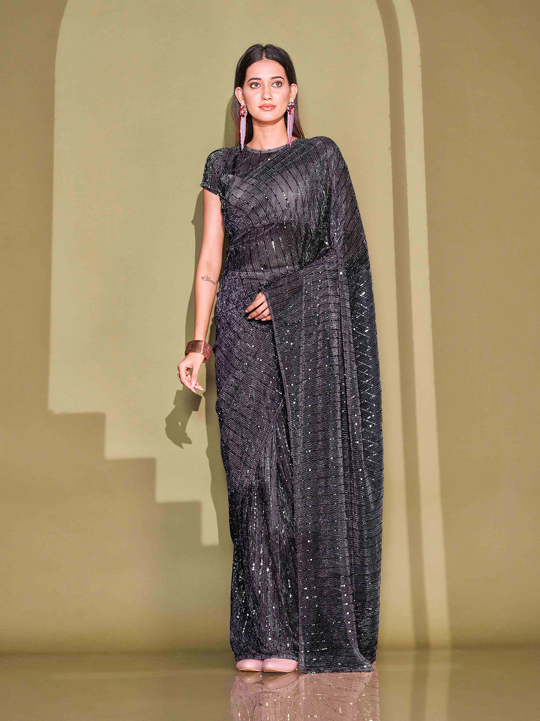 Tikhi Imli Sequinned Embellished Saree
