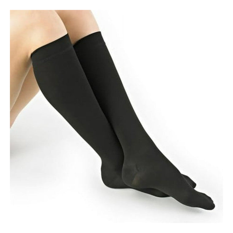 Loving Comfort  Microfiber Knee High 10-20 Closed Toe Women Black, Small, 1 Pr