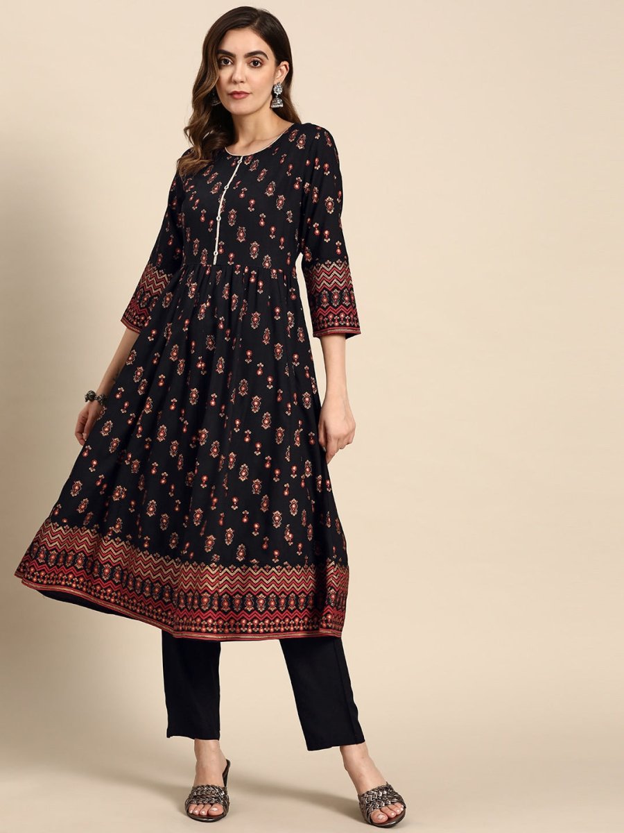 All About You Women Ethnic Motifs Printed Regular Kurta with Trouser