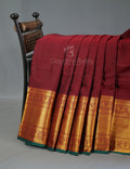Kalanetha Maroon With Zari Kanchi Style Pure Narayanpet Cotton Saree By Gayathri Reddy Designer Studio
