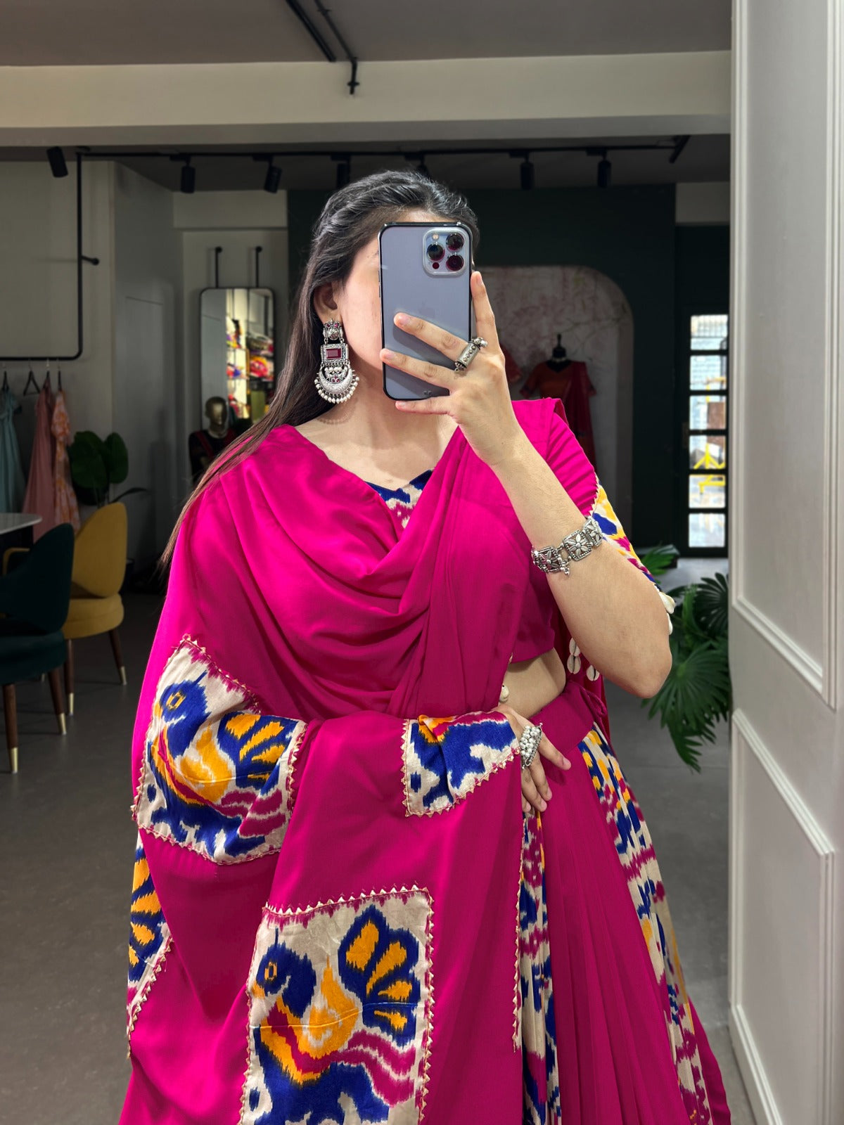 Lorenvalley Fashion Pink Rayon With Printed Silk Lehenga Choli with Dupatta