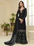 Myra Black Georgette Embroidered Palazzo Suit