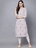 HERE&NOW Women Geometric Checked Patchwork Kurta