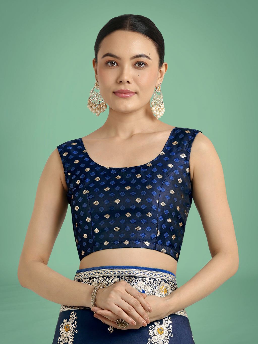 Monjolika Fashion Dark blue Glamour and Tradition With This Zari Woven Banarasi Satin Silk Saree