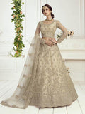 Myra Beige Heavy Embroidered Net Bridal Lehenga
