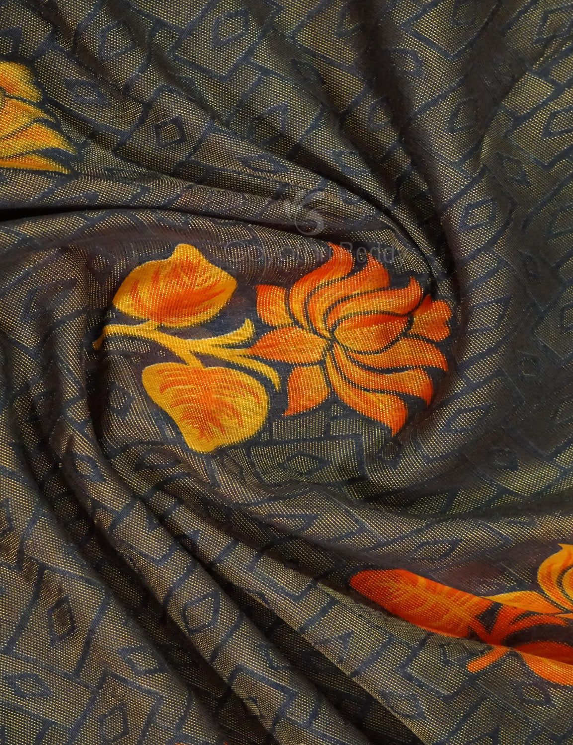 Grey Colour With Orange Blouse Cotton Brasso Saree By Gayathri Reddy Designer Studio