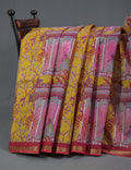 Light Yellow Colour With Orange Blouse Cotton Brasso Saree By Gayathri Reddy Designer Studio