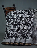 Black And White Colour Block Print Pure Kota Cotton Saree By Gayathri Reddy Designer Studio