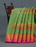 Leaf Green Colour With Baby Pink Blouse Cotton Brasso Saree By Gayathri Reddy Designer Studio