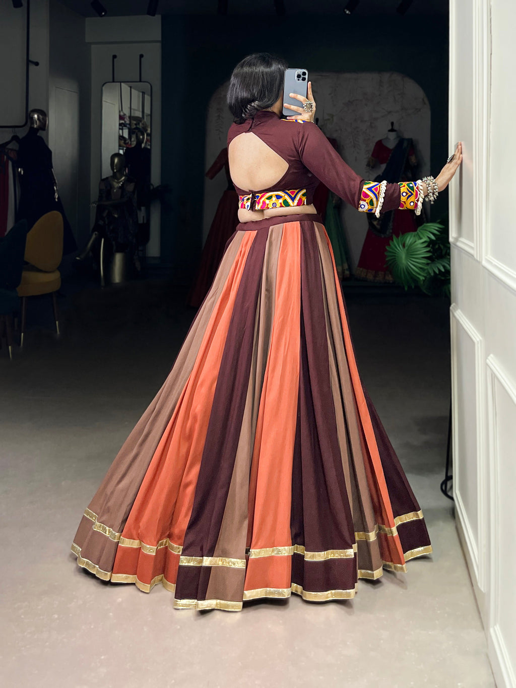 Lorenvalley Fashion Multicolor Pure Rayon Embossed Design Lace Touch Up Lehenga Choli