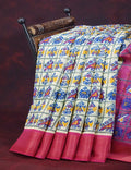 Shades of Cream Colour And Pink Blouse Patola Design Semi Chanderi Saree By Gayathri Reddy Designer Studio