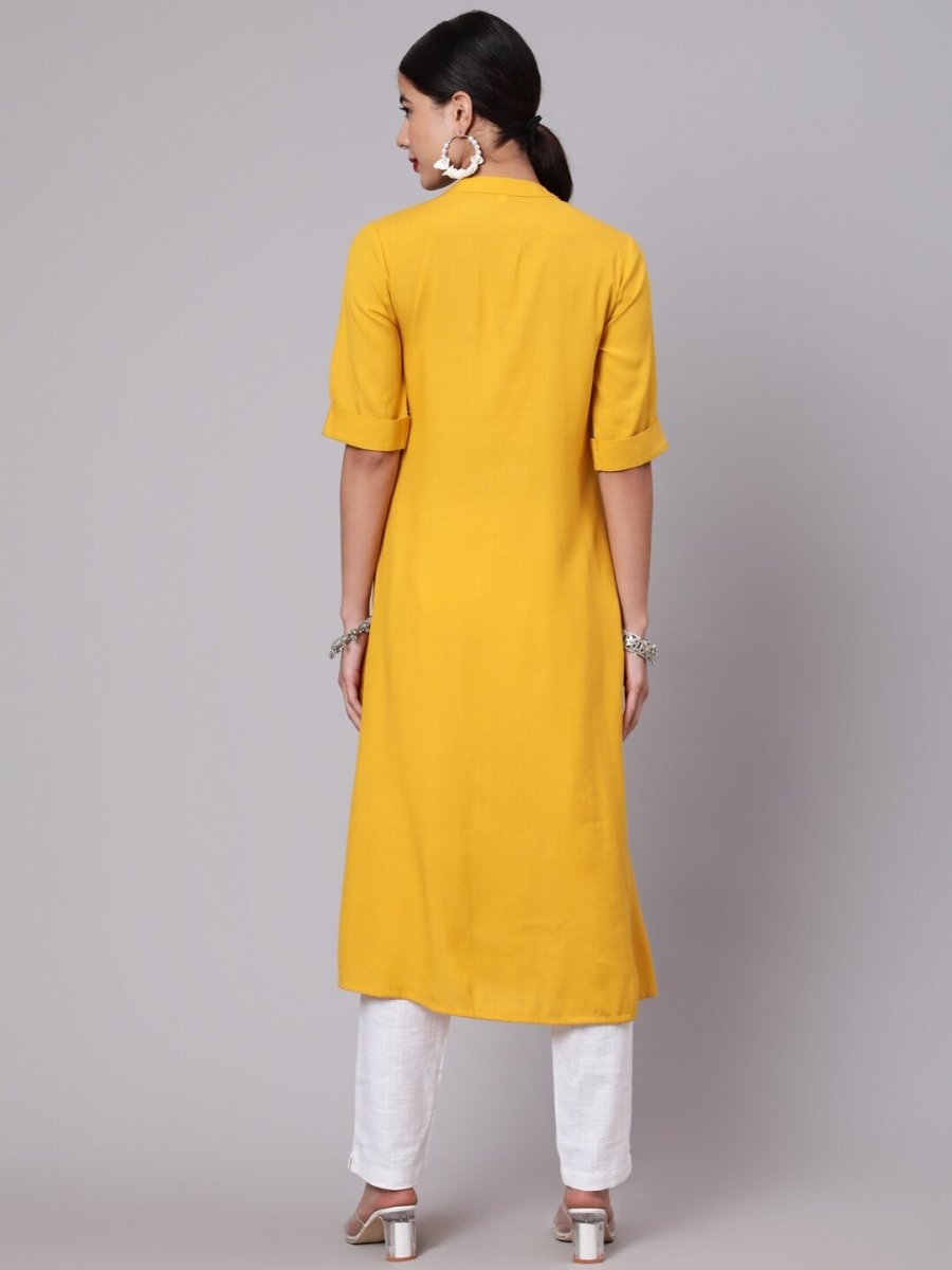 Aks Ethnic Motifs Embroidered Thread Work A-Line Kurta