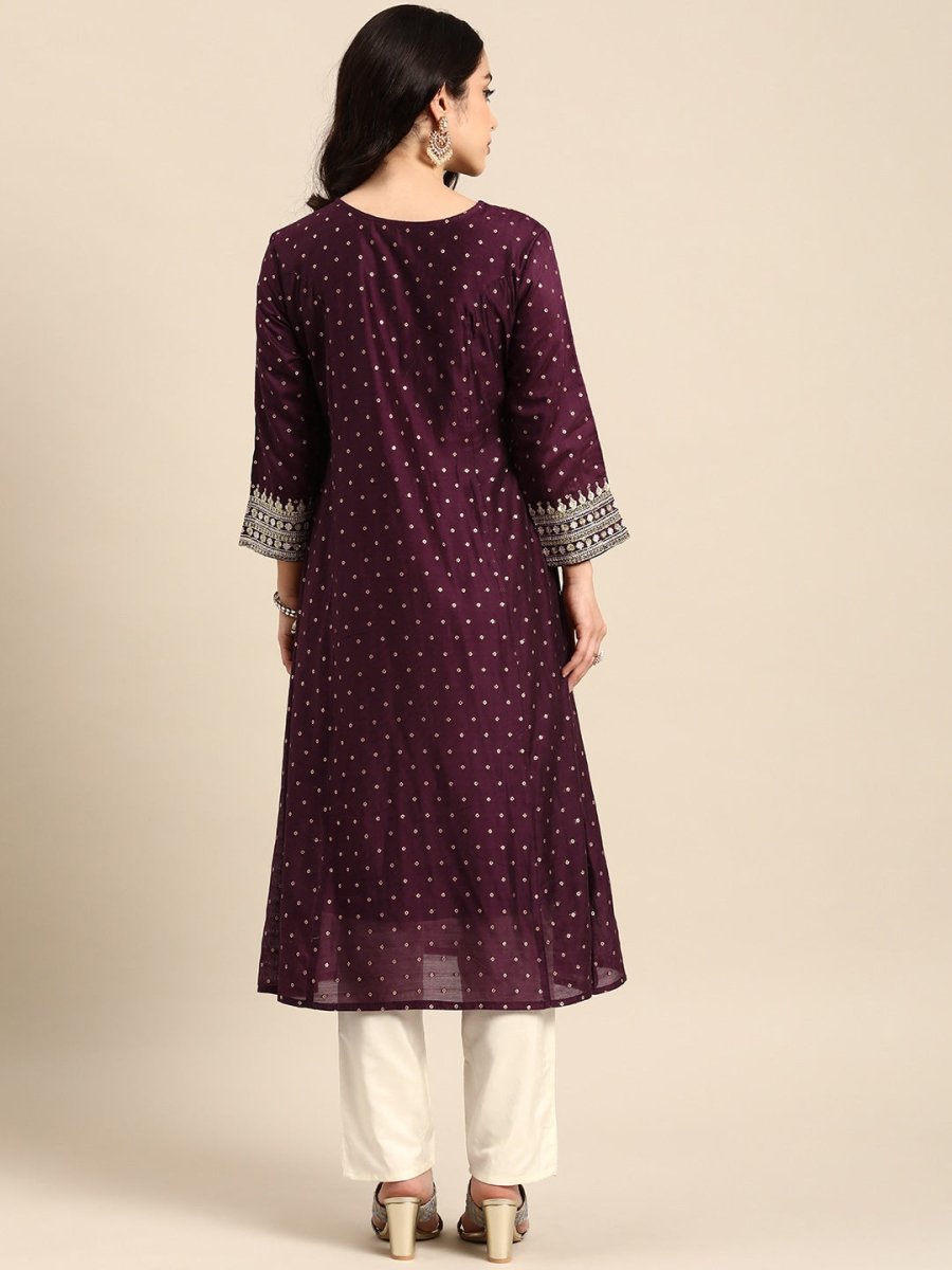 All About You Ethnic Motifs Embroidered Empire Sequinned Kurta with Trousers