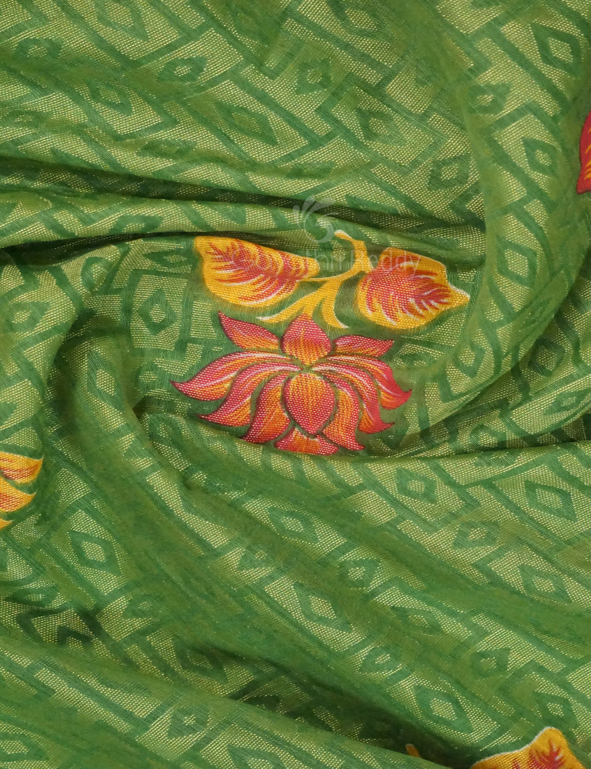 Leaf Green Colour With Baby Pink Blouse Cotton Brasso Saree By Gayathri Reddy Designer Studio