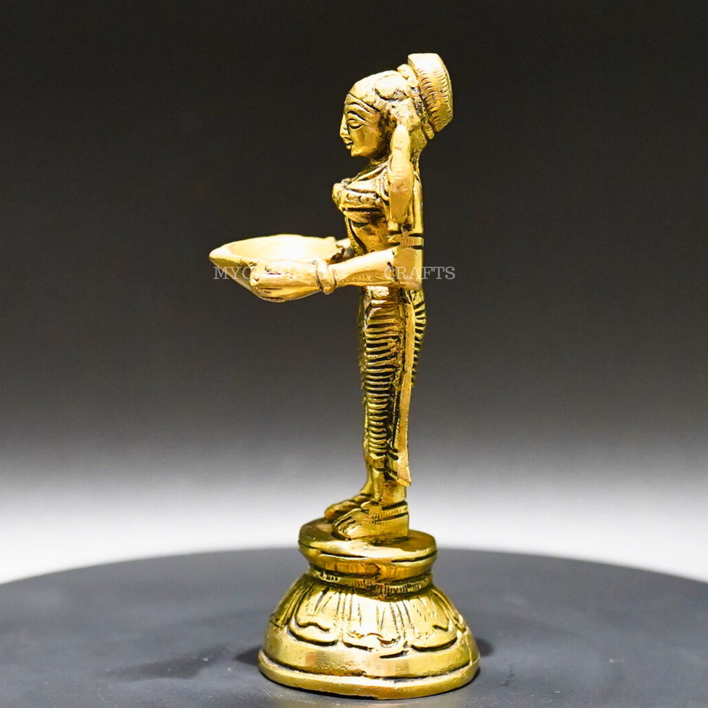 Brass Malli Deepa - Divine Illumination for Spiritual Seekers