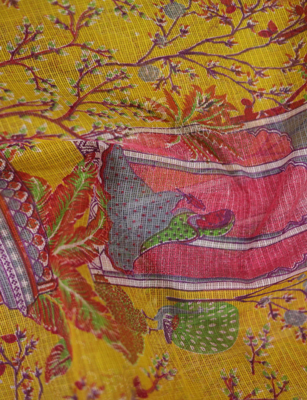Light Yellow Colour With Orange Blouse Cotton Brasso Saree By Gayathri Reddy Designer Studio