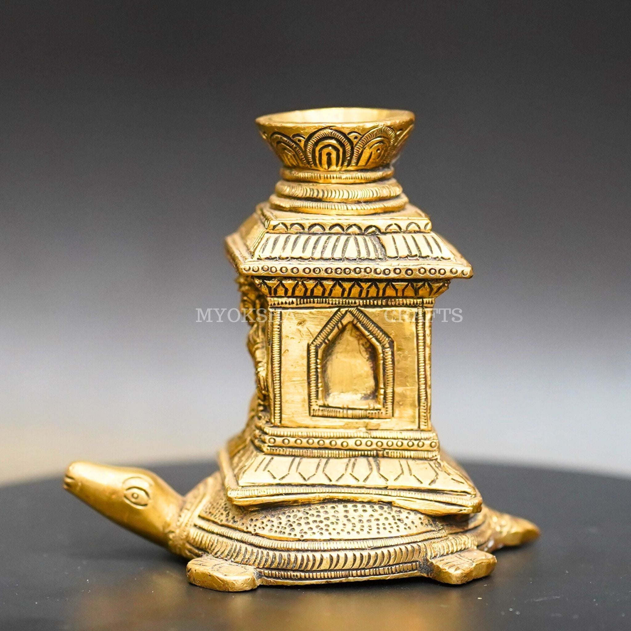 Brass Kurma with Tulasi Agarbatti Stand