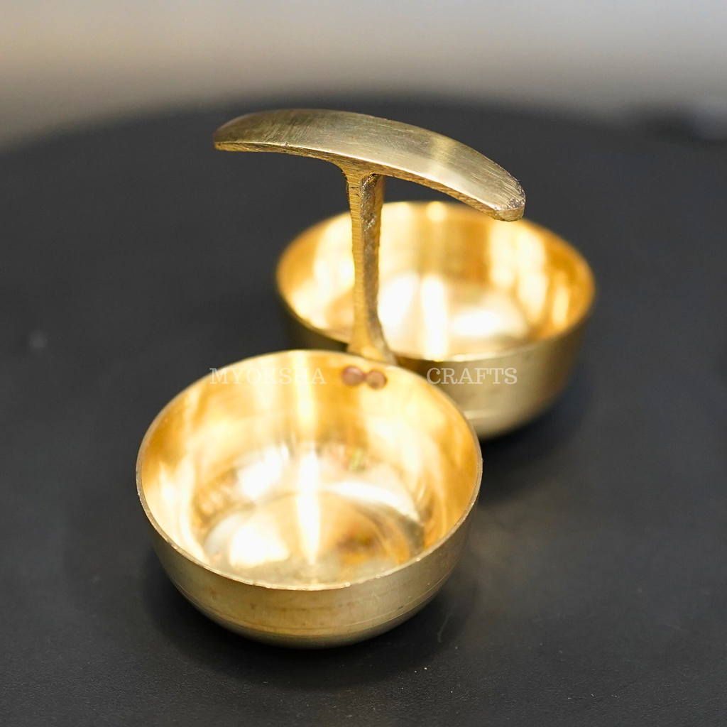 Brass Haldi & Kumkum Holder