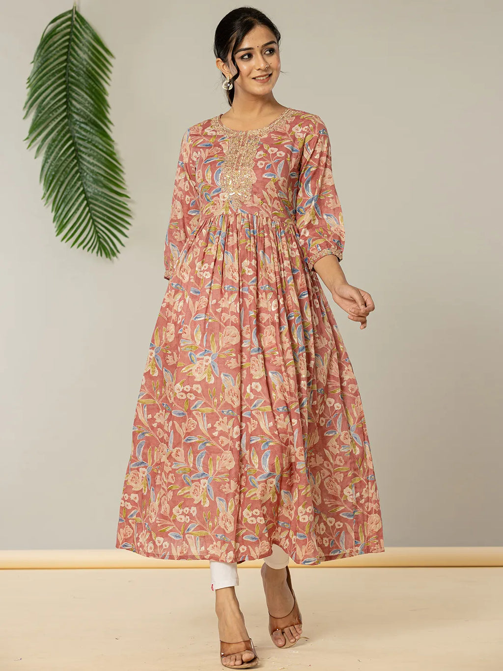 Yufta Pink Pure Cotton Sequins_Work Dress