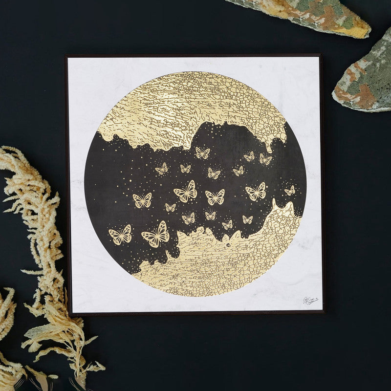 Tehzeeb Creations Golden Embossed Wall Painting