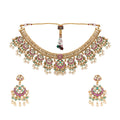 Nuyug 18K Gold Plated Estele Gold Tone Beaded Necklace Set