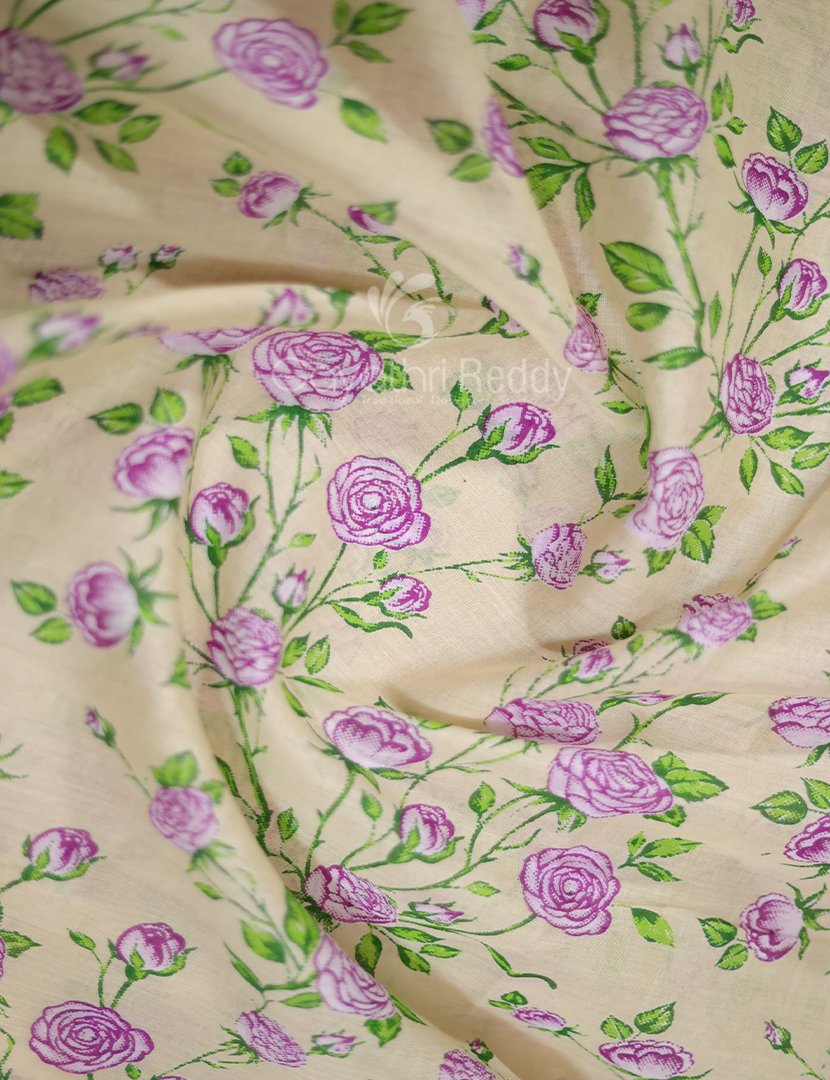 Block Print Baby Lime Yellow Coloured Mulmul Cotton Saree By Gayathri Reddy Designer Studio