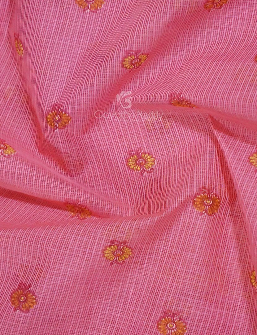 Light Pink And Rose Pink Colour Block Print Pure Kota Cotton Saree By Gayathri Reddy Designer Studio