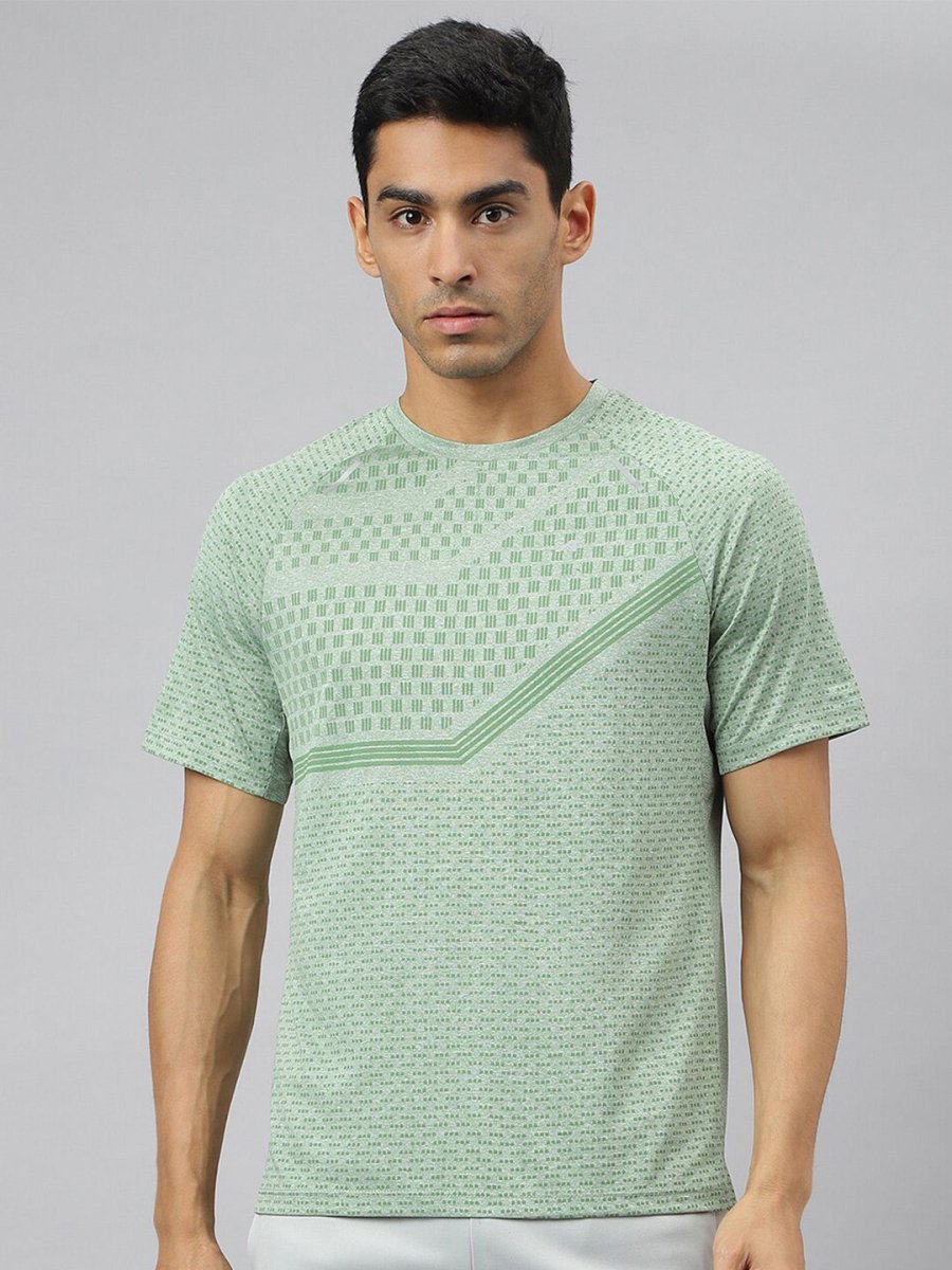 Alcis Men Anti-Static Slim-Fit Round Neck Distance Running T-Shirt
