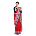 Exclusive Collection 100% Pure Cotton Red Tant Saree With Hand Weaving Work