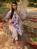 Indo Era Purple Embroidered Straight Kurta Trousers With Dupatta set