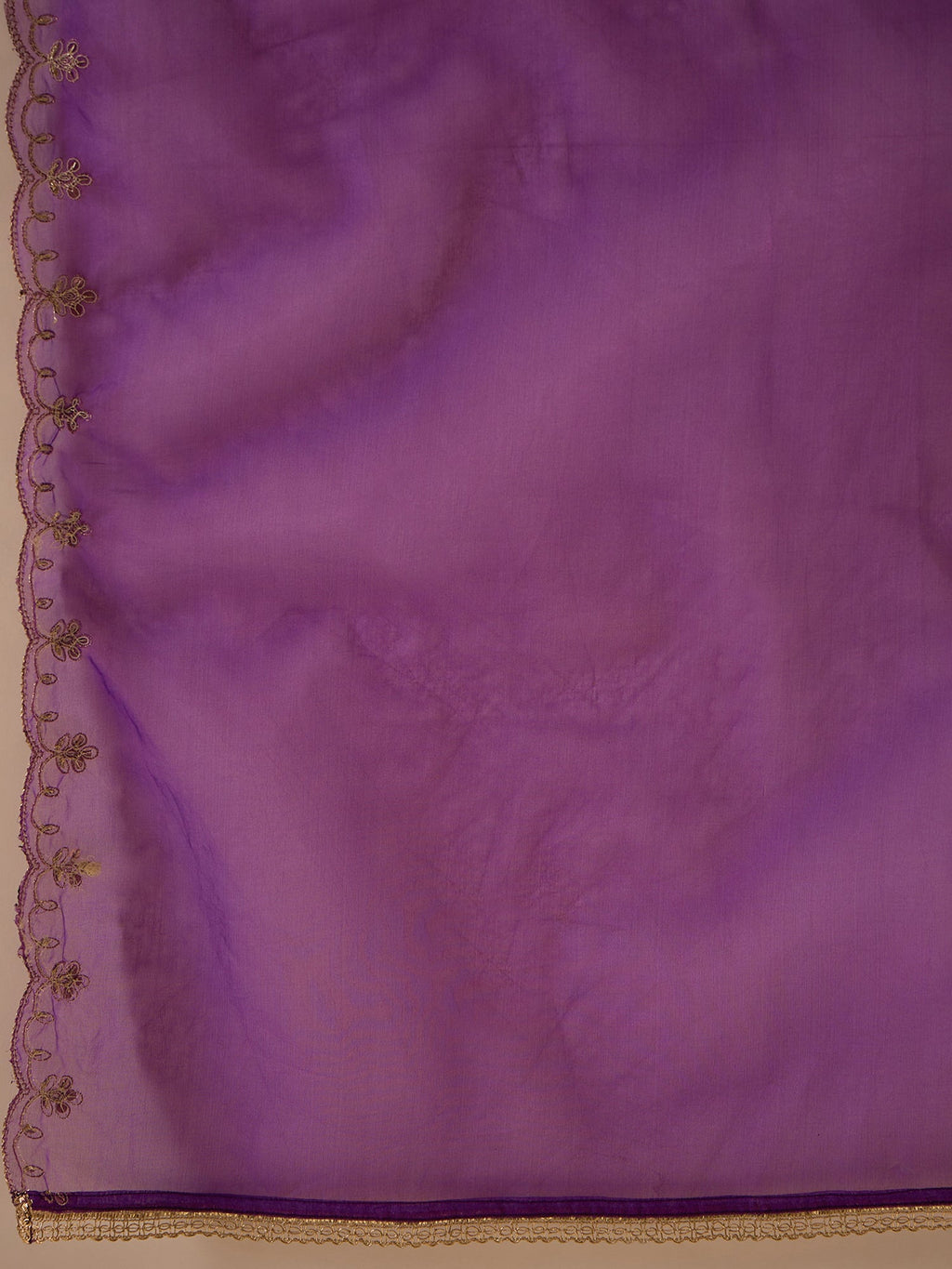 Indo Era Purple Embroidered Straight Kurta Trousers With Dupatta set