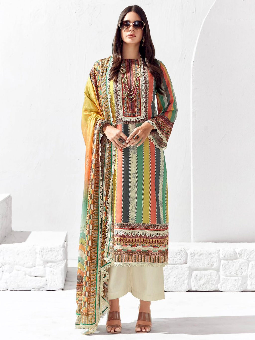 Indo Era Multi Printed Straight Kurta Trousers set