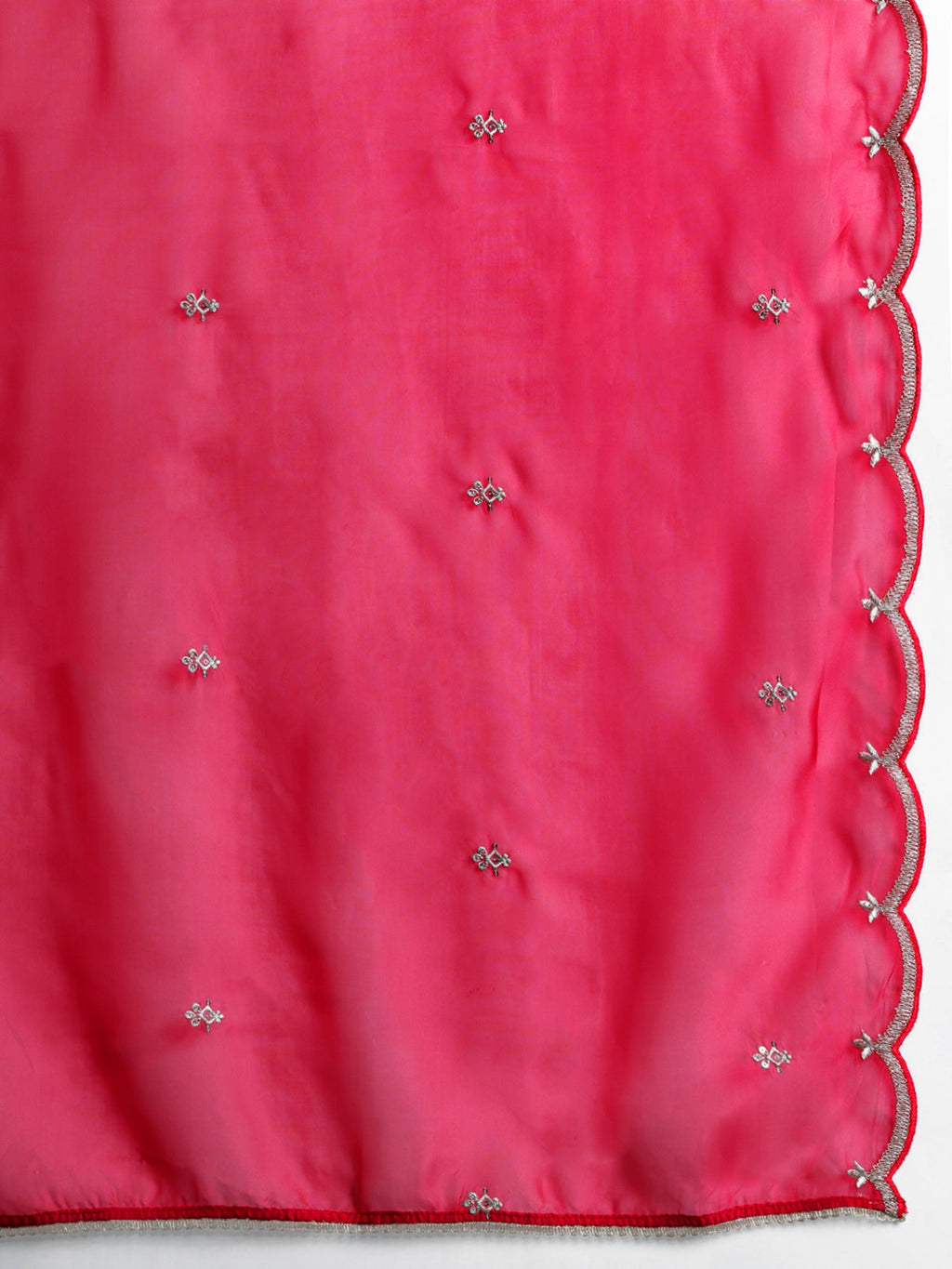 Indo Era Pink Embroidered Straight Kurta Trousers With Dupatta set