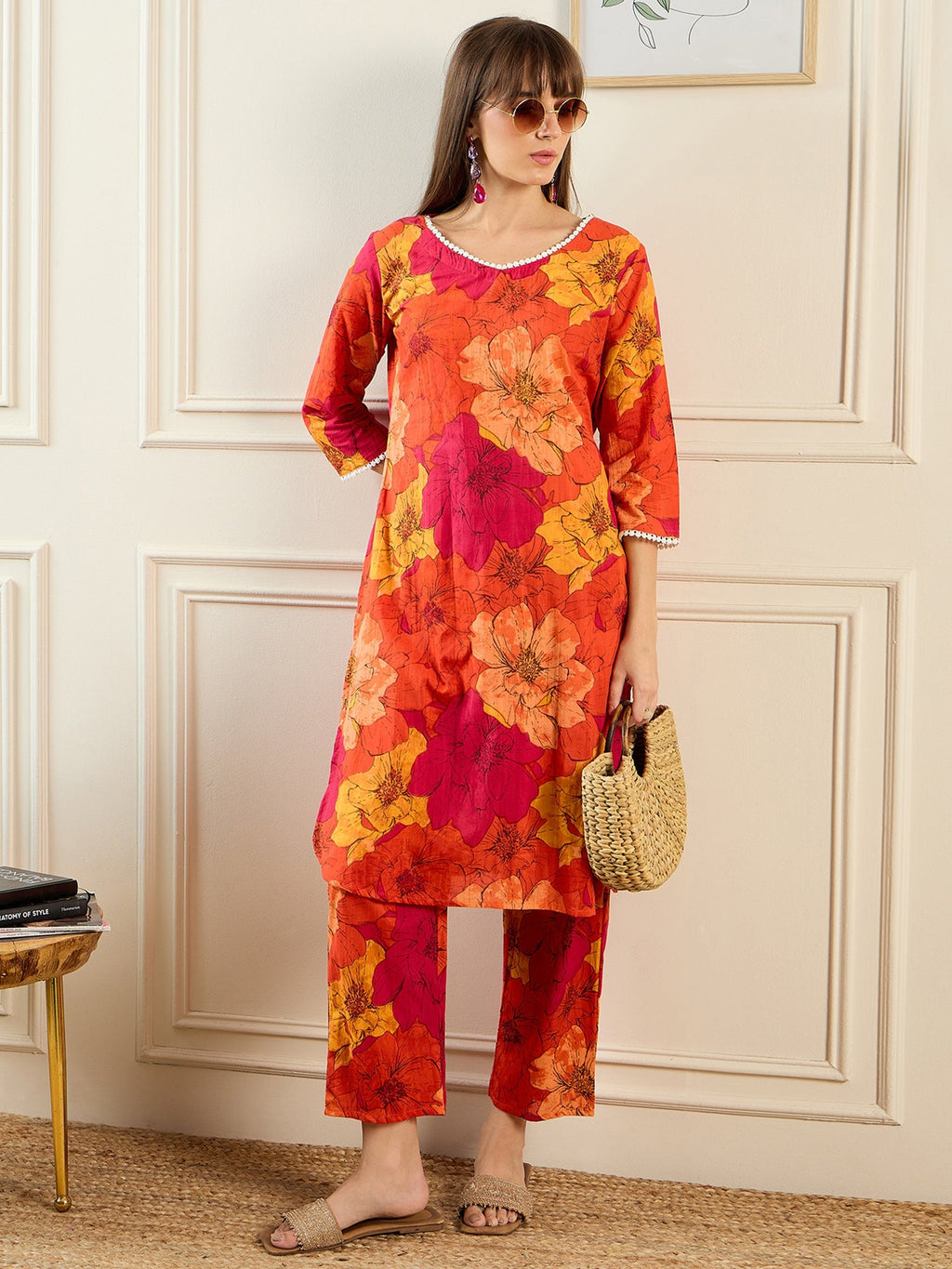 Indo Era Multi Printed Straight Kurta Trousers set