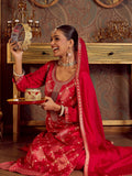 Indo Era Magenta Embroidered Straight Kurta Trousers With Dupatta set