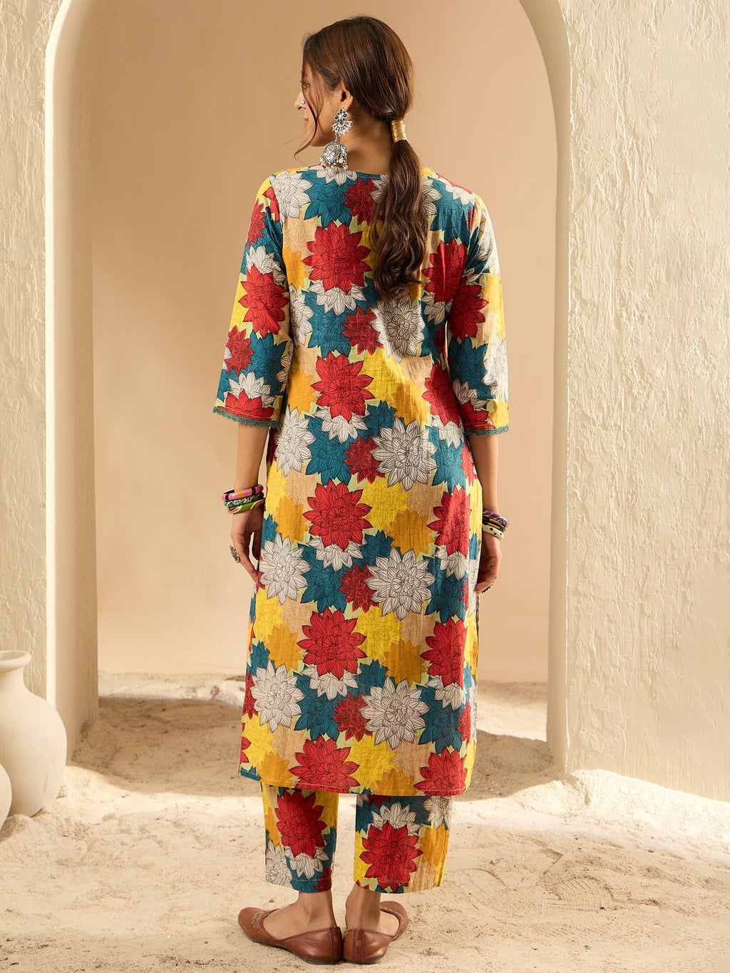 Indo Era Multi Printed Straight Kurta Trousers set