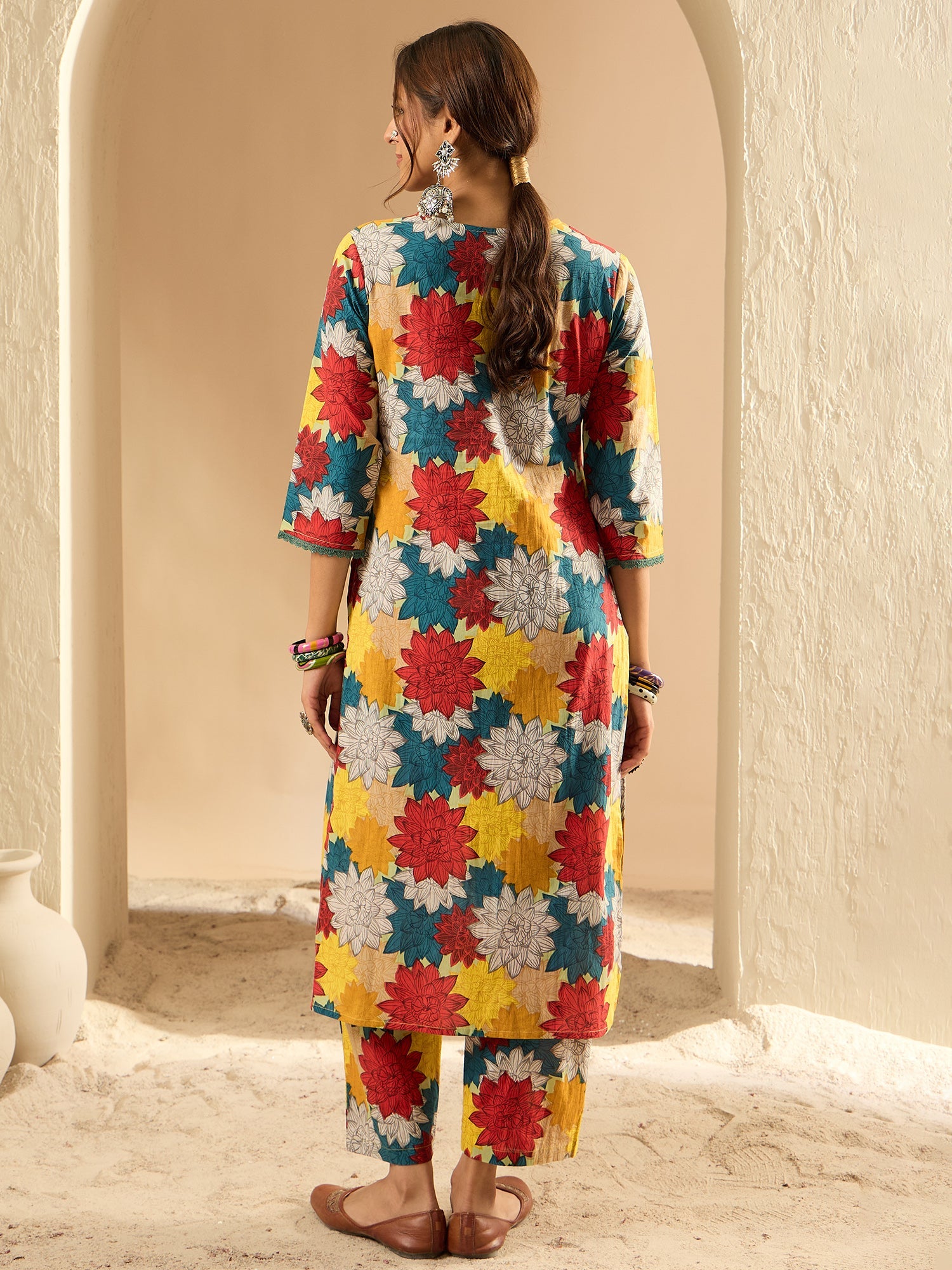 Indo Era Multi Printed Straight Kurta Trousers set