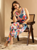 Indo Era White Printed Straight Kurta Trousers set