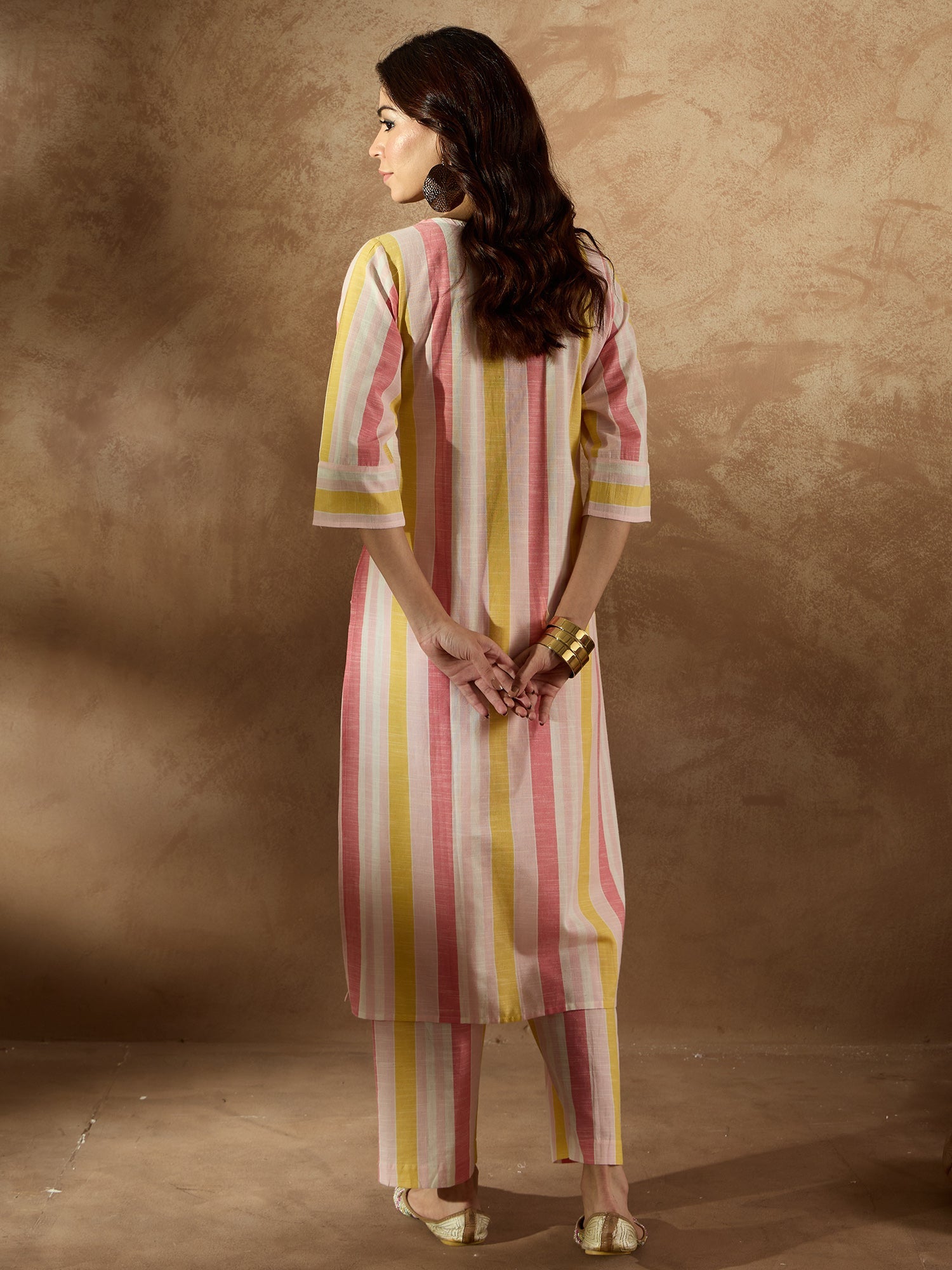 Indo Era Multi Embroidered Straight Kurta Trousers Set