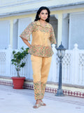 Vaasva Women's Cream Henna Linen Digital Printed Cord Set