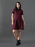 Myshka Women's Magenta Collared Dress