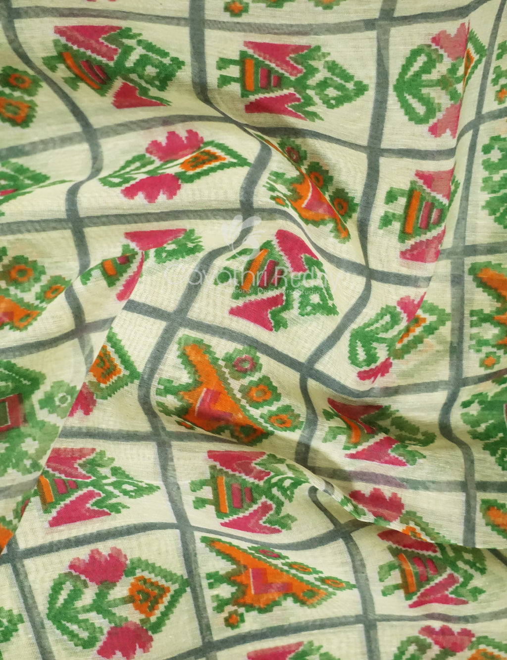 Shades of Cream And Orange Colour Blouse Patola Design Semi Chanderi Saree By Gayathri Reddy Designer Studio
