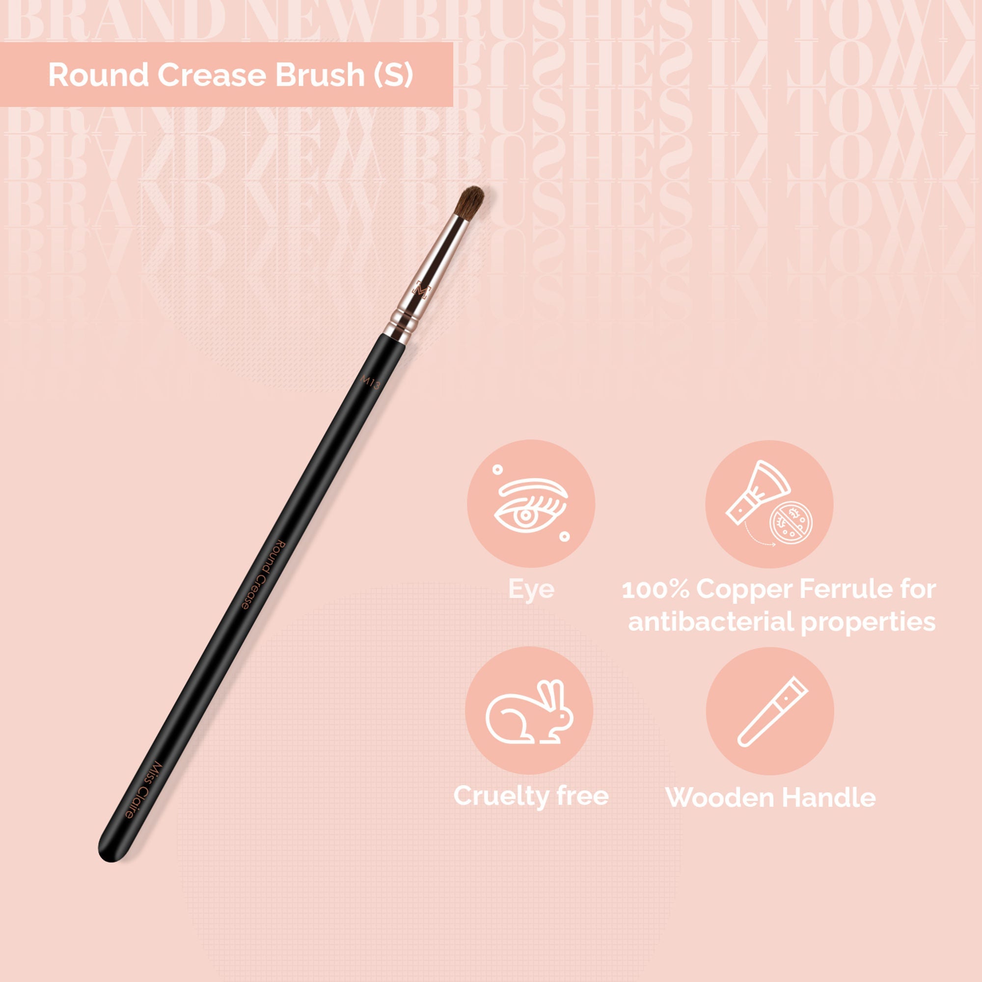 Miss Claire M13 - Round Crease Brush (S) - Rose Gold