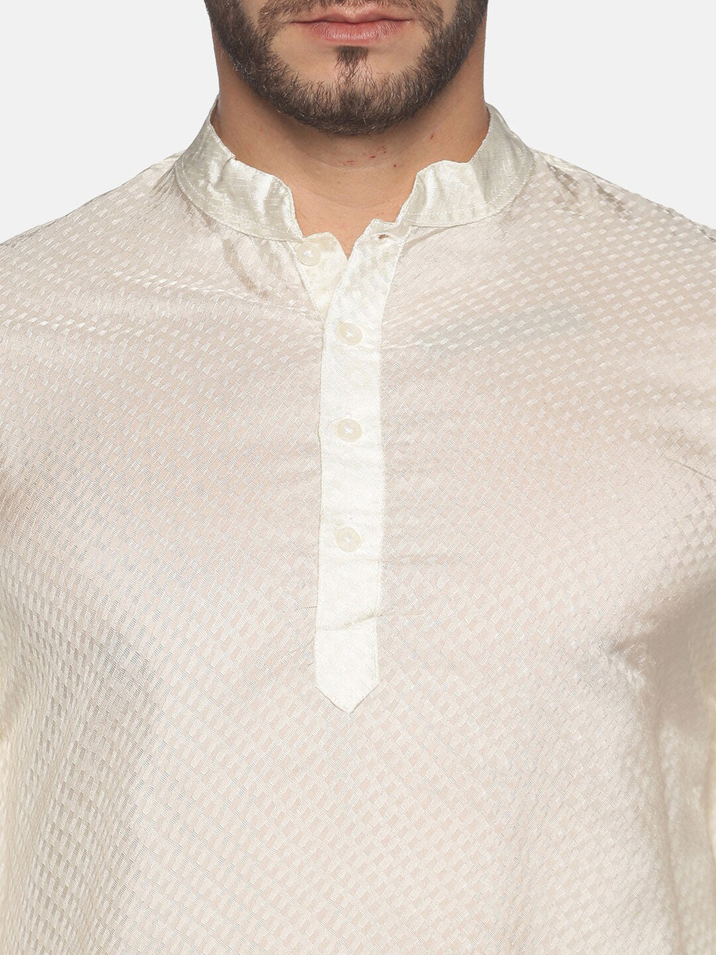 Sethukrishna Mens Off-White Kurta with Pyjamas