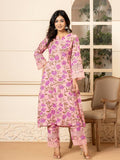 Yufta Pink Cotton Straight Pakistani Style Kurta Set