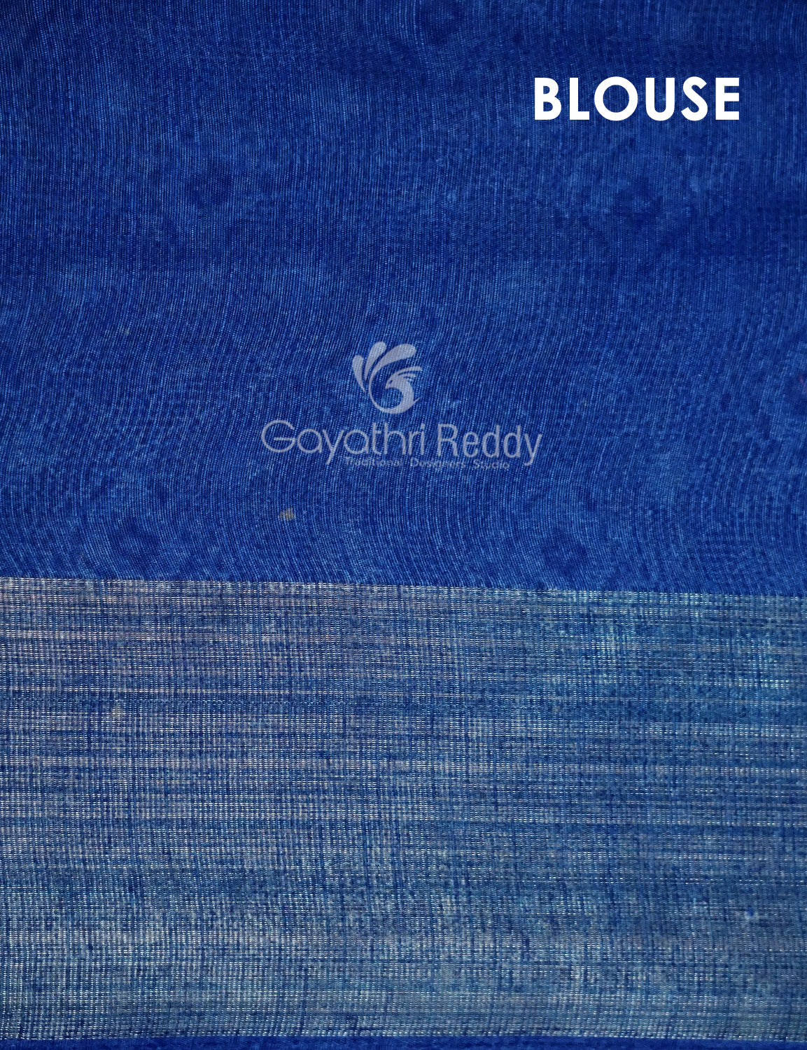 Shades of Cream Colour And Ink Blue Blouse Patola Design Semi Chanderi Saree By Gayathri Reddy Designer Studio