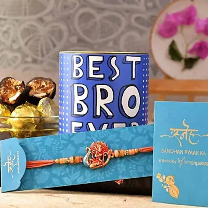 Krishna Raag Rakhi N Chocolate Dipped Khajoor Laddu